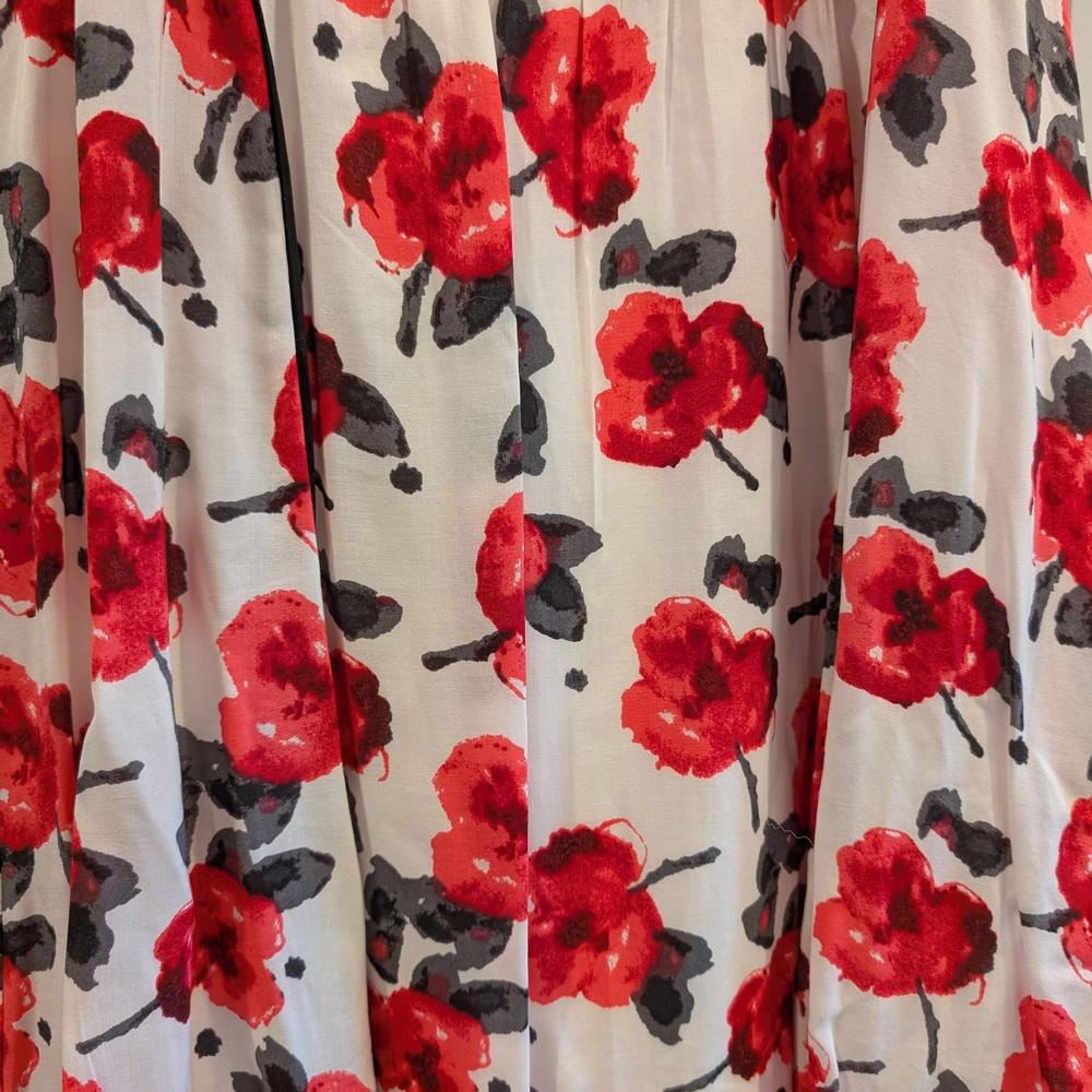 LOFT Pink and Black Floral Casual Dress - Picture 2 of 6